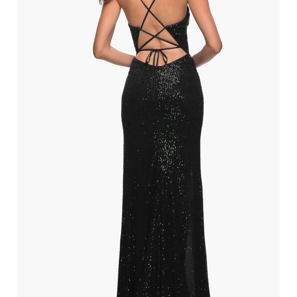 La Femme illusion Inset black sequin dress size 0. New with tags. Never worn. - Picture 6 of 6